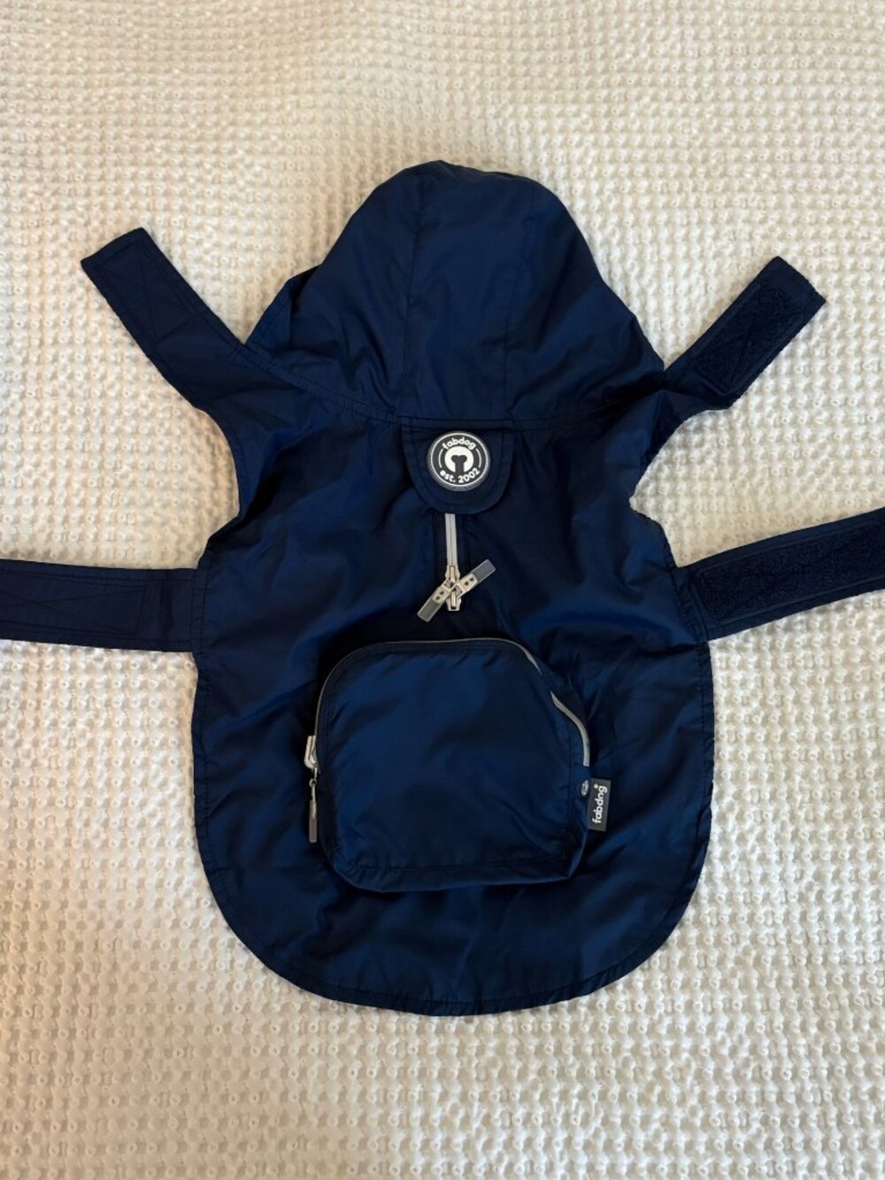 Fabdog Dog Raincoat, Size S (12.5"), Navy Blue
